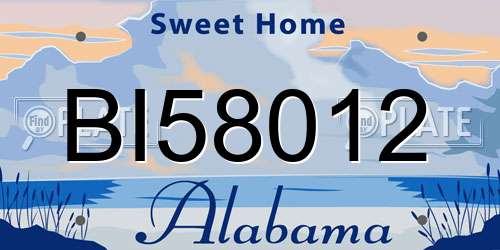 BI58012 Alabama License Plate