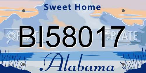 BI58017 Alabama License Plate