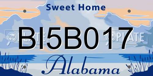 BI5B017 Alabama License Plate