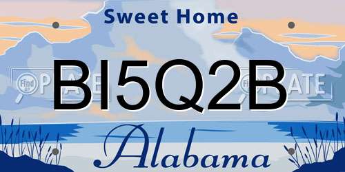 BI5Q2B Alabama License Plate