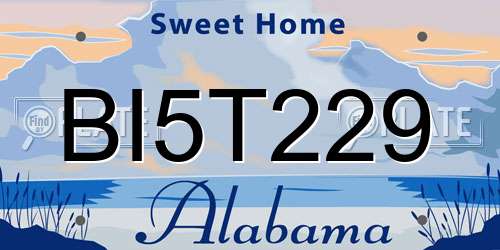 BI5T229 Alabama License Plate