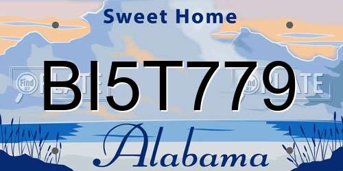 BI5T779 Alabama License Plate