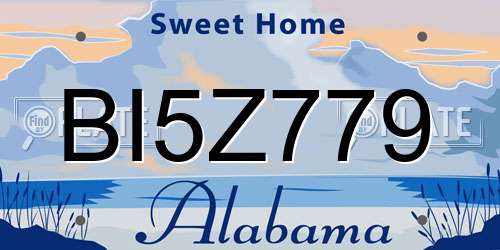 BI5Z779 Alabama License Plate