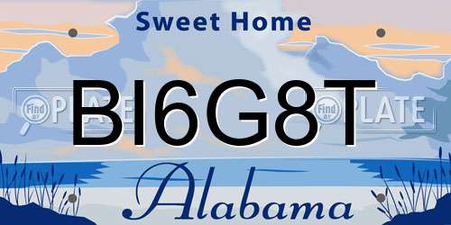 BI6G8T Alabama License Plate