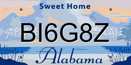 BI6G8Z Alabama License Plate