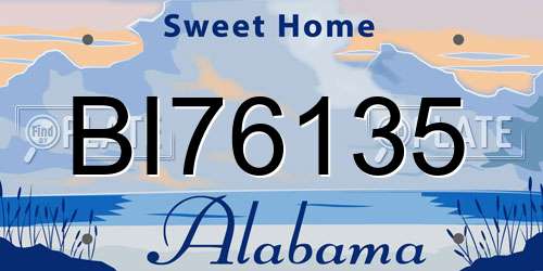 BI76135 Alabama License Plate