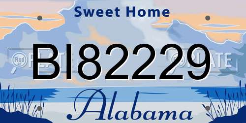 BI82229 Alabama License Plate