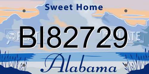 BI82729 Alabama License Plate