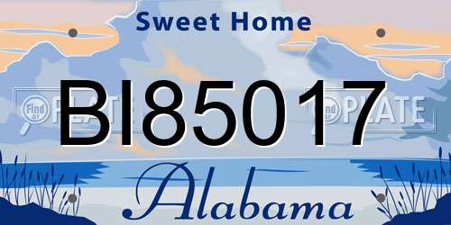BI85017 Alabama License Plate