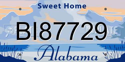 BI87729 Alabama License Plate