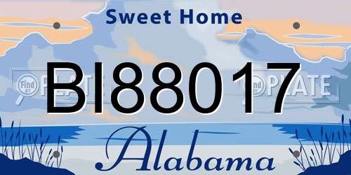BI88017 Alabama License Plate