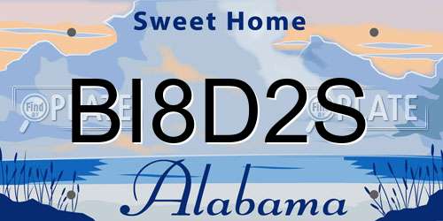BI8D2S Alabama License Plate