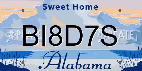 BI8D7S Alabama License Plate