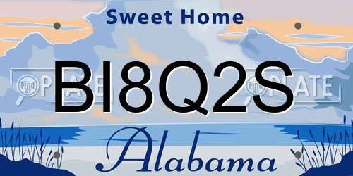 BI8Q2S Alabama License Plate