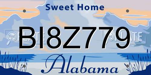 BI8Z779 Alabama License Plate