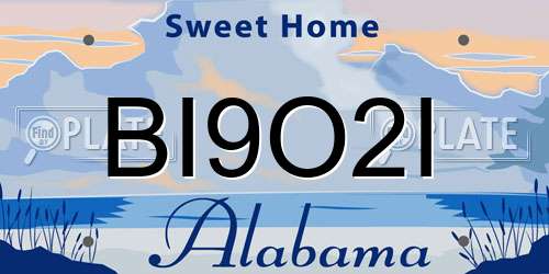BI9O2I Alabama License Plate