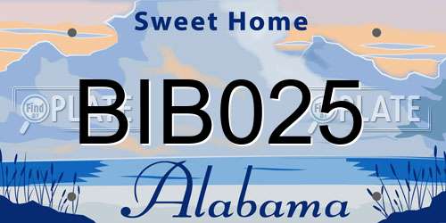 BIB025 Alabama License Plate