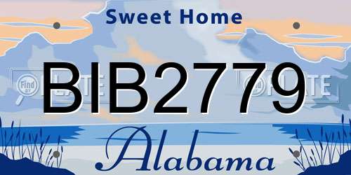 BIB2779 Alabama License Plate