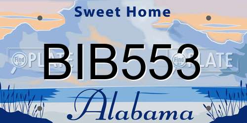 BIB553 Alabama License Plate