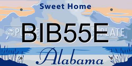 BIB55E Alabama License Plate