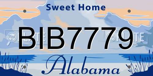BIB7779 Alabama License Plate