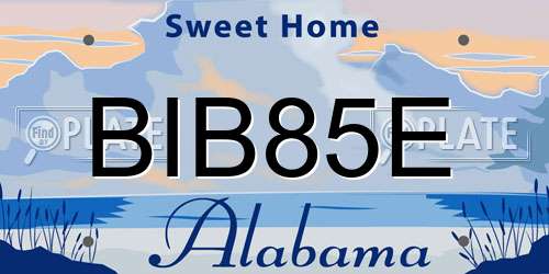 BIB85E Alabama License Plate