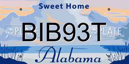 BIB93T Alabama License Plate