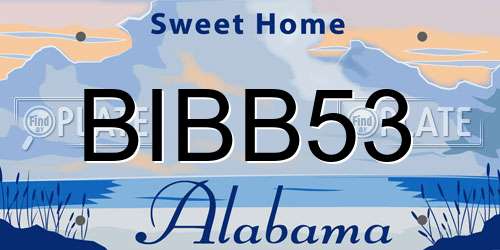 BIBB53 Alabama License Plate