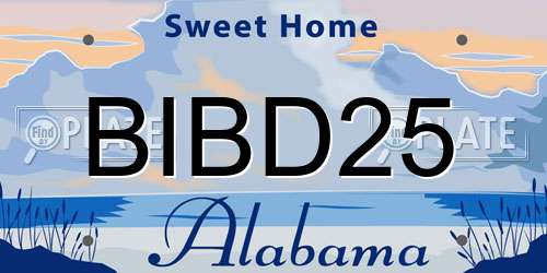 BIBD25 Alabama License Plate