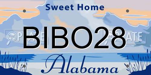 BIBO28 Alabama License Plate