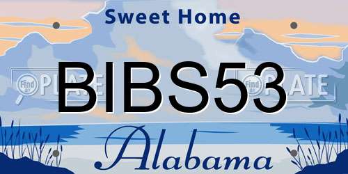 BIBS53 Alabama License Plate