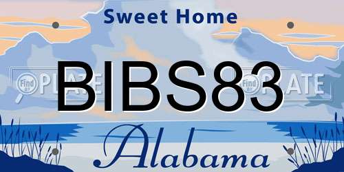 BIBS83 Alabama License Plate