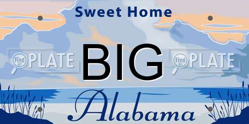 BIG Alabama License Plate