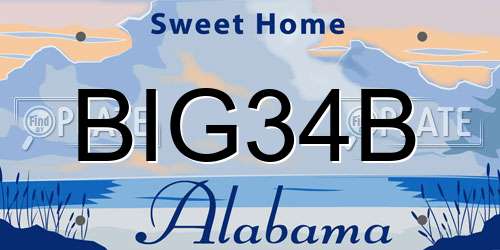 BIG34B Alabama License Plate
