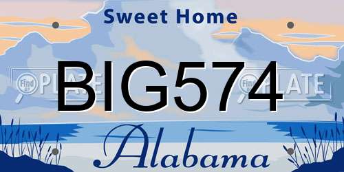 BIG574 Alabama License Plate