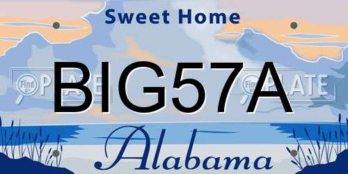BIG57A Alabama License Plate