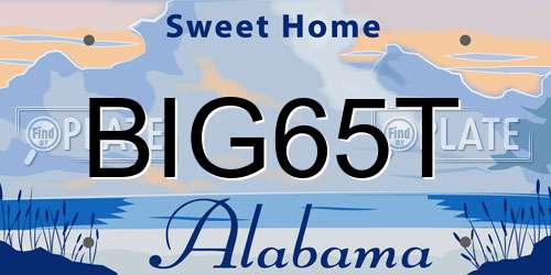 BIG65T Alabama License Plate
