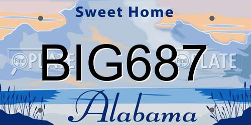 BIG687 Alabama License Plate