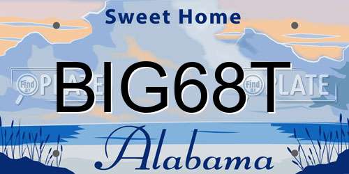BIG68T Alabama License Plate