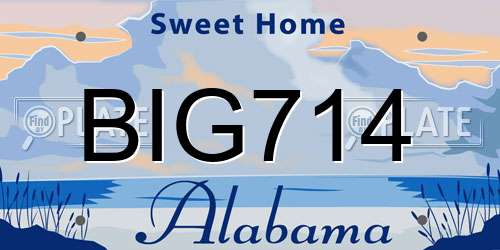 BIG714 Alabama License Plate