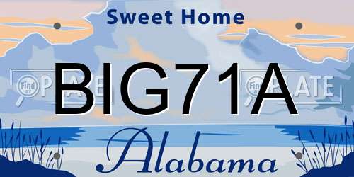 BIG71A Alabama License Plate
