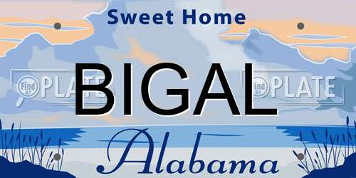 BIGAL Alabama License Plate
