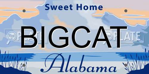 BIGCAT Alabama License Plate