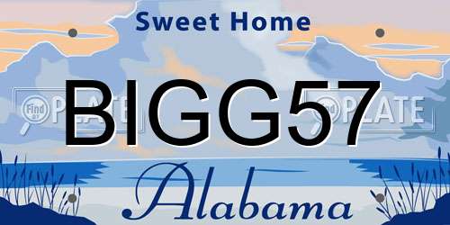 BIGG57 Alabama License Plate