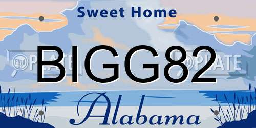 BIGG82 Alabama License Plate