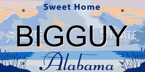 BIGGUY Alabama License Plate