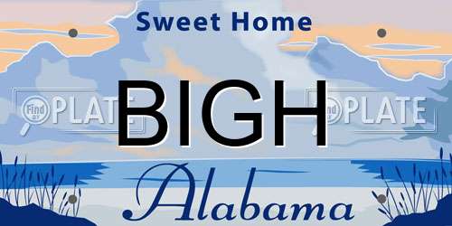 BIGH Alabama License Plate