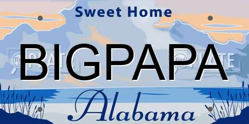 BIGPAPA Alabama License Plate