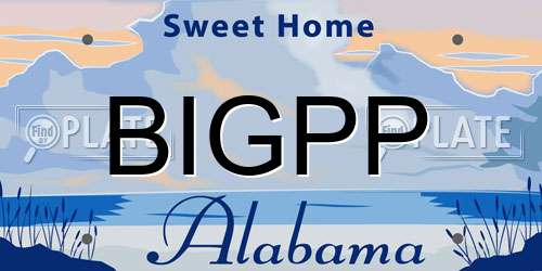 BIGPP Alabama License Plate
