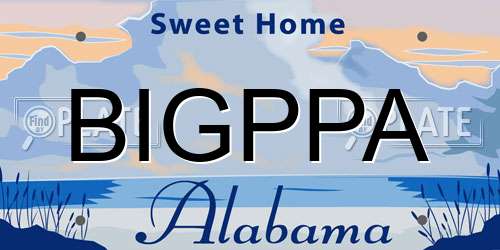 BIGPPA Alabama License Plate